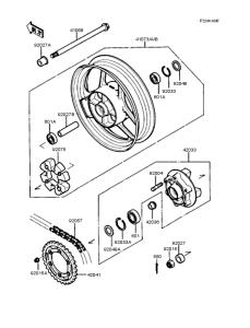 ZX400 Заднее колесо и цепь