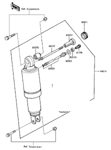 ZX600 Абсорбер удавный в сборе задний