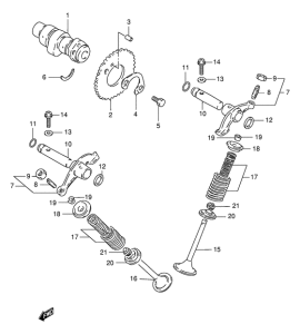 DR125 Распредвал  /  клапан