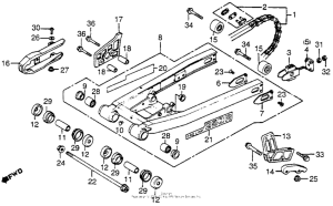 CR250R Swingarm + drive chain 83