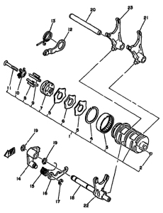 SR250 Shift cam. fork