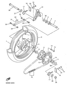 FZS600 Переднее колесо