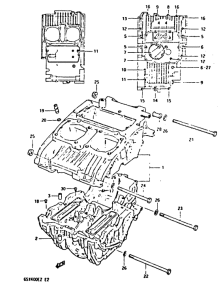 GSX400 Картер двигателя