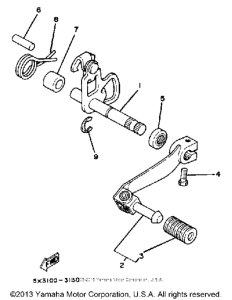 YZ100K Shift shaft-pedal