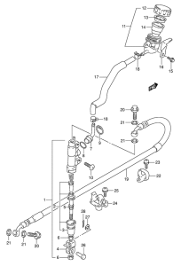 DR350 Задний тормозной цилиндр