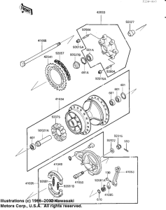 KL250 Rear hub / brake / chain