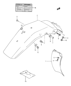 DR350 Rear fender - label