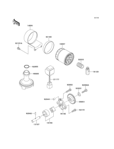 EJ650 Масляный насос и фильтр
