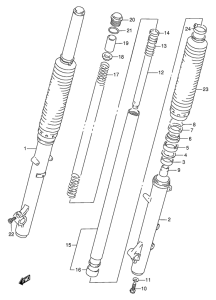 DR650 Вилка передней оси