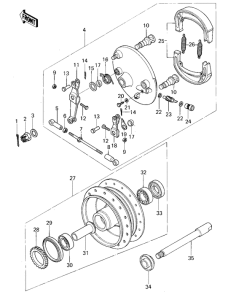 KZ400 Front hub / brake