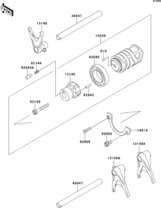 EJ650 Валы и вилки переключения передач