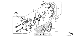 VT750C2B Front brake caliper (1)