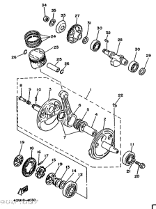 XT250 Коленчатый вал и поршни