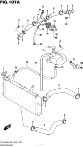 DL1000 (ABS) Радиатор и Патрубки