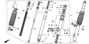 CR250R Вилка передней оси