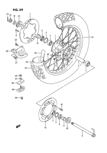 RMX250 Rear wheel complete assy