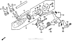 GL650I Shift drum + shift fork
