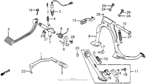 GL1200I Gearshift pedal + brake pedal + stands