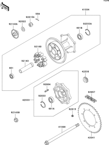 KL650 Задняя ступица колеса