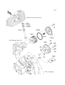 KLX125 Масляный насос и фильтр