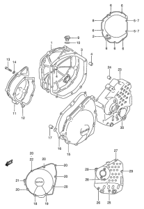 GSF600 Crankcase cover ass`y  (v