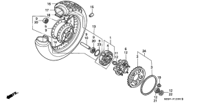 VT600C Rear wheel complete assy