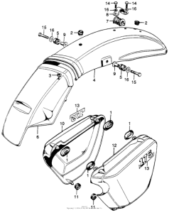 SL175 Rear fender + air cleaner cover k