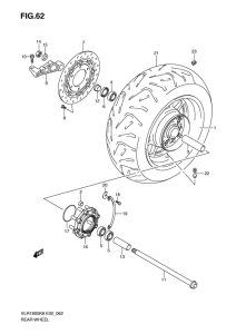 VLR1800 Rear wheel complete assy