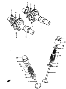 GS450 Распределительный вал-клапаны