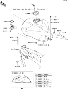 ZR750 Топливный бак