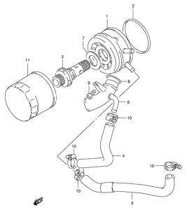 GSX-R400 Oil cooler  /  oil filter