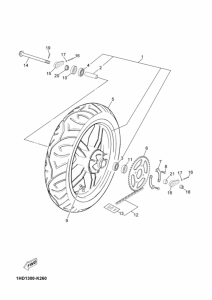 TZR50 Rear wheel complete assy