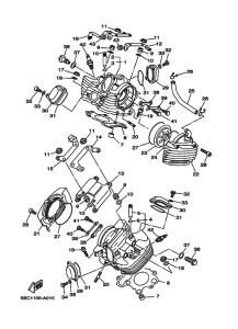 XVS650A Головка цилиндров