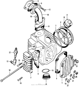 CT70 Cylinder head cover + inletpipe