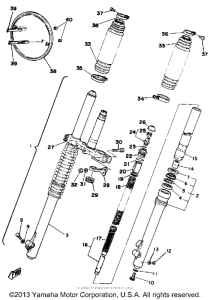 YZ400F Передняя вилка