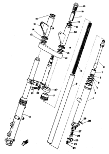 RD250 Передняя вилка