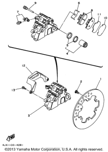 WR250Z Задний суппорт