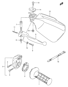 DR350 Рукоятка газа и тормоза