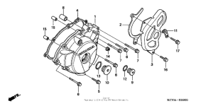XR400R Крышка картера левая