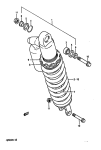 RM250 Абсорбер удавный в сборе задний