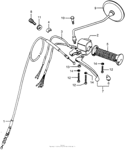 CB750 Left handle switch + cable ii