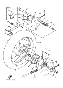TRX850 Заднее колесо в сборе