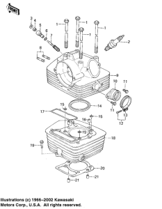 KL250 Головка блока цилиндров / цилиндр
