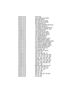 TS125 Color chart