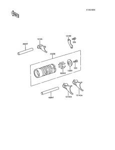 KX60 Валы и вилки переключения передач