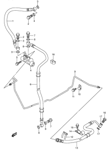 AN250 Задние тормозные трубки