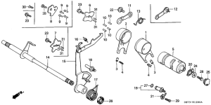 C70ZP Gearshift drum / shift fork