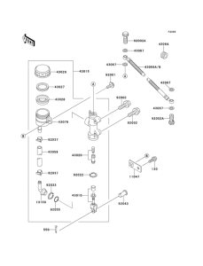 ZX500 Задний торм цилиндр