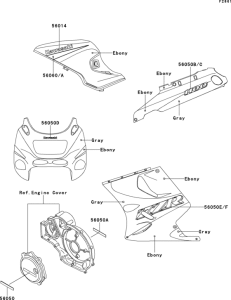 ZX1100 Decals(zx1100-d1)(ebony / gray)
