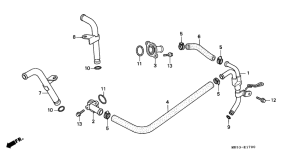 PC800 Water pipe / thermostat